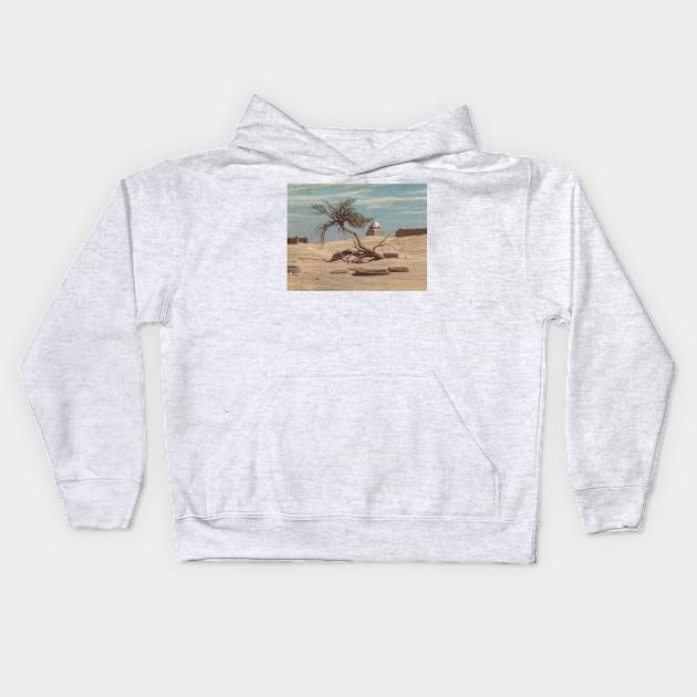 Tree and Graves on the Way to Tel El Armano, Egypt by Elihu Vedder Kids Hoodie by Classic Art Stall